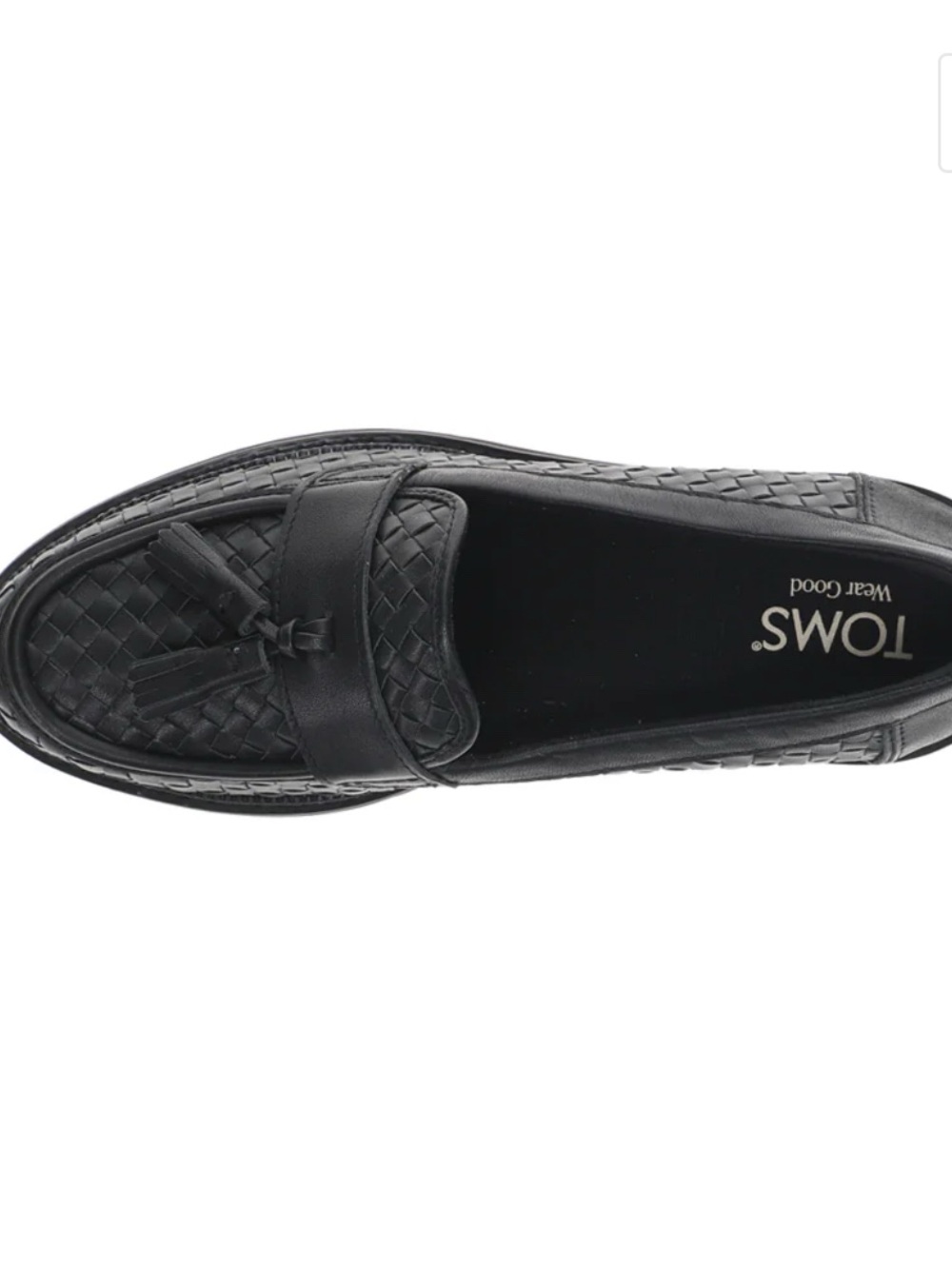 Toms Black Woven Tassel Loafers